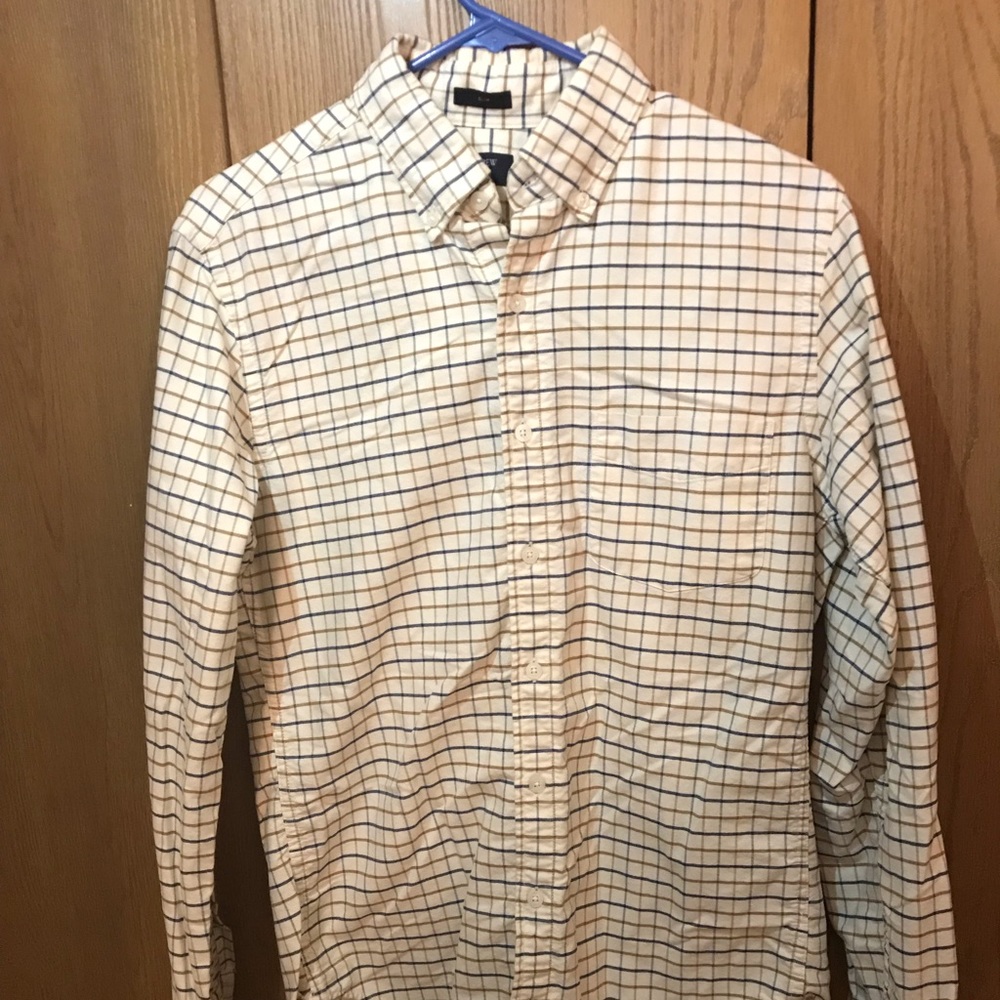 J Crew Long Sleeve Checked Button Down